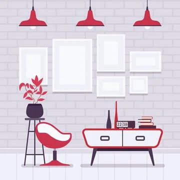 Studio room interior Stock Illustration