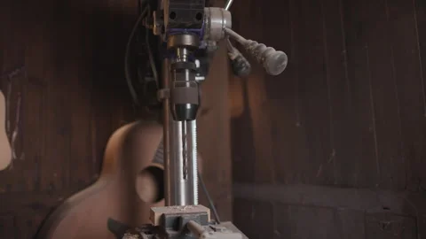 Studio Setting With Warm Vintage Feel, Detailed View Of Guitar Setup In Cozy Stock Footage 323186254