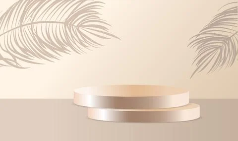 Studio with a shadow of palm leaves on the wall, a room with a minimum number of Stock Illustration