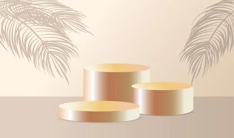 Studio with a shadow of palm leaves on the wall, a room with a minimum number of Stock Illustration