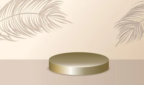 Studio with a shadow of palm leaves on the wall, a room with a minimum number of Stock Illustration