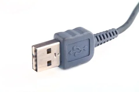 Studio shoot of usb cable over white background Stock Illustration