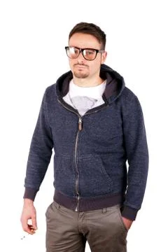 Studio shot of a boy with glasses Stock Photos