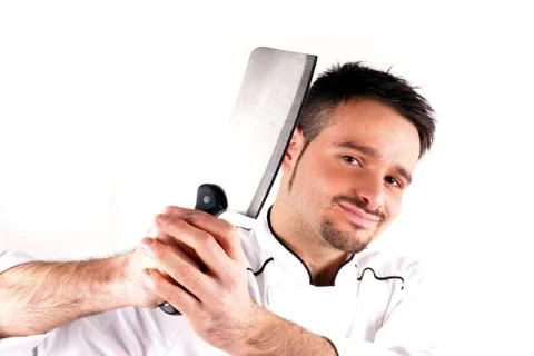 Studio shot of a boy wearing chef clothes Stock Photos