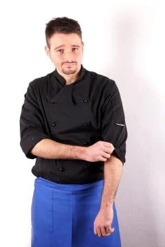 Studio shot of a boy wearing chef clothes Stock Photos