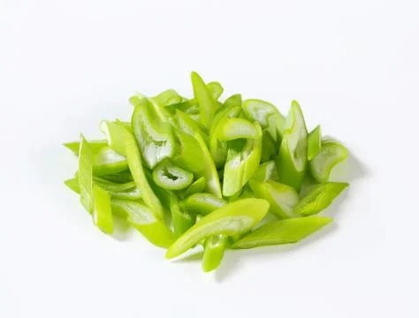 Studio shot of chopped spring onion Stock Photos