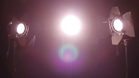 Studio shot of classical three point illumination Stock Footage 233412012