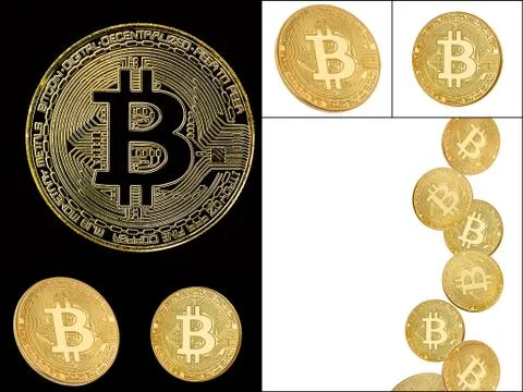 Studio shot of a collection of bitcoin Stock Photos
