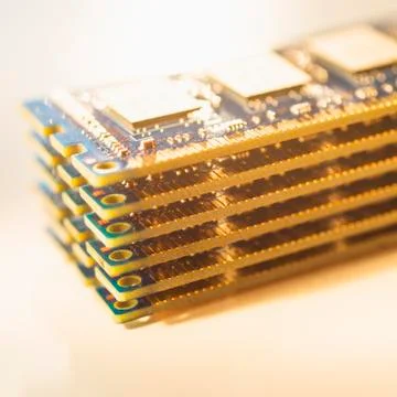 Studio shot of computer chips 库存照片
