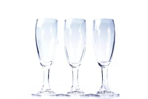 Studio shot of drinkware glasses on white background Stock Photos