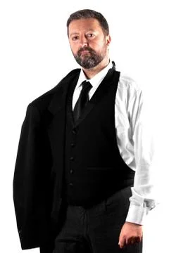 Studio shot of an elegant man on white background Stock Photos
