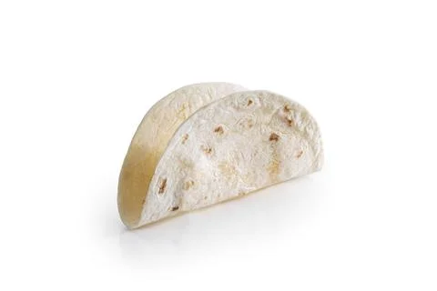 Studio Shot of Empty Flour Tortilla Shell with Clipping Path 写真素材
