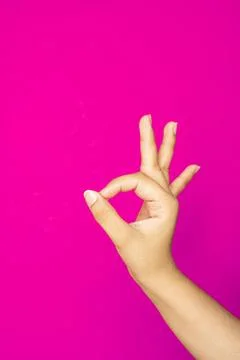 Studio Shot of Hand Gesture with Copy Space for E-commerce Stock-Fotos