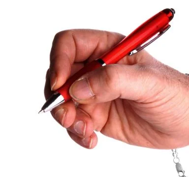 Studio shot of an hand with pen Stock Photos