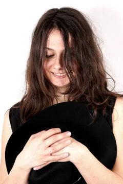 Studio shot of a lady with hat Stock Photos