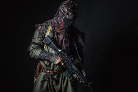 Studio shot of nuclear survivor Stock Photos