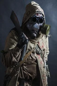 Studio shot of nuclear survivor Stock Photos