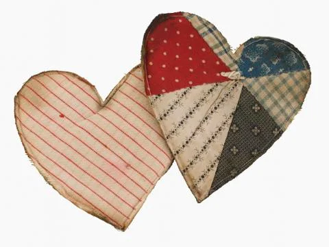 Studio shot of patchwork hearts Stock Photos