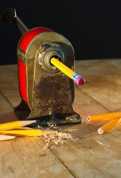 Studio shot of pencil sharpener Stock-Fotos