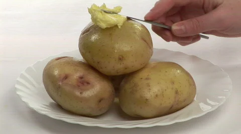 Studio shot of Potatoes Stock Footage