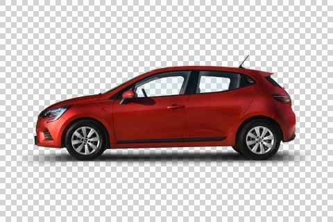 Studio Shot of the Red 2022 Renault Clio 5 on Transparent Background Stock Illustration