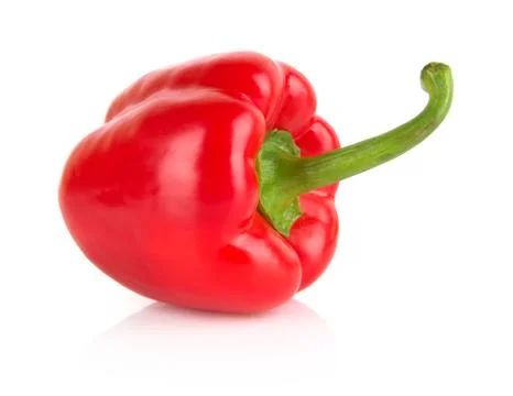 Studio shot of red bell pepper isolated on white background Stock Photos