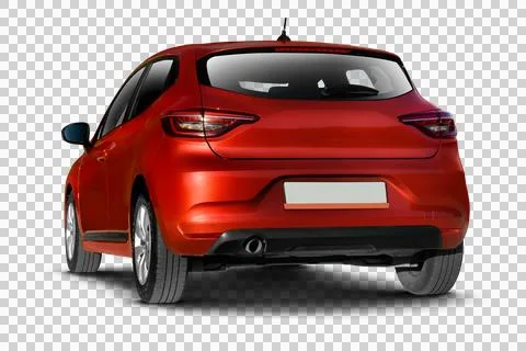 Studio shot of a red colored hatchbag car on a transparent background, high.. Stock Illustration