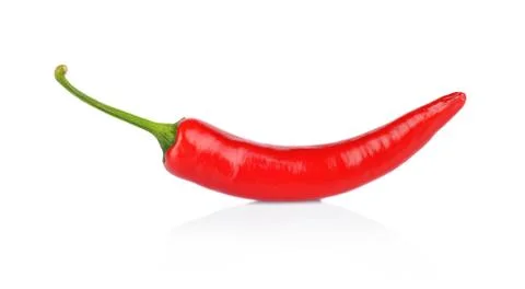Studio shot of red pepper, chilli isolated on a white background Stock Photos