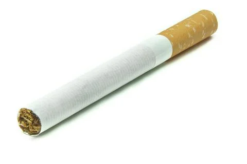Studio shot of a single cigarette with white background Stock Photos