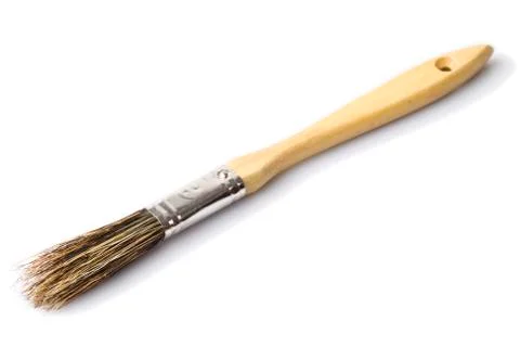 Studio shot of a small brush isolated on white background,showcasing its Stock Photos