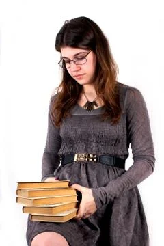 Studio shot of a student on white background Stock Photos