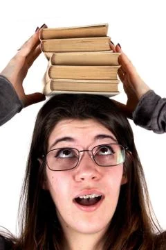 Studio shot of a student on white background Stock Photos