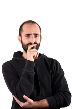 Studio shot of a thinking man Stock Photos