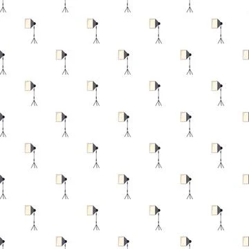 Studio softbox light equipment seamless pattern background Stock Illustration