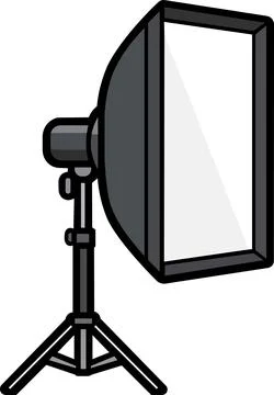 Studio softbox light stand photography equipment icon Иллюстрация