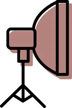 Studio softbox lighting flat design icon illustration Stock Illustration