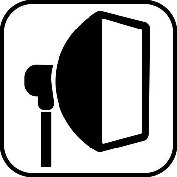 Studio softbox lighting modifier equipment icon Иллюстрация