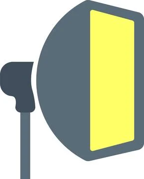 Studio softbox lighting modifier equipment flat icon Иллюстрация