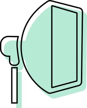 Studio softbox lighting stand line art icon Stock Illustration