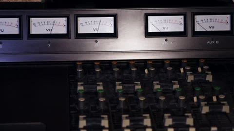 STUDIO SOUND MIX CONSOLE INDICATOR Stock Footage 39884449