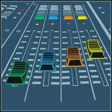 Studio sound recording panel Stock Illustration