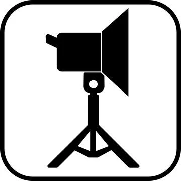 Studio spotlight continuous light stand icon Иллюстрация