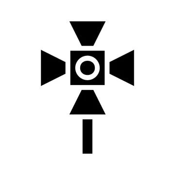 Studio spotlight icon. Concept of lighting, photography, and film. Stock Illustration