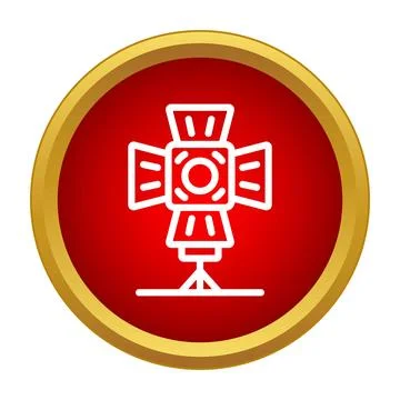 Studio spotlight icon symbolizing cinema production lighting Stock Illustration