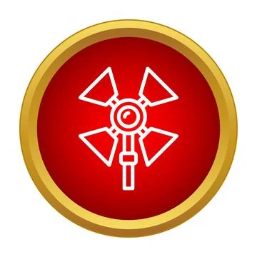 Studio spotlight light equipment in red circle icon Stock Illustration