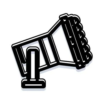 Studio spotlight light equipment vector black icon Stock Illustration