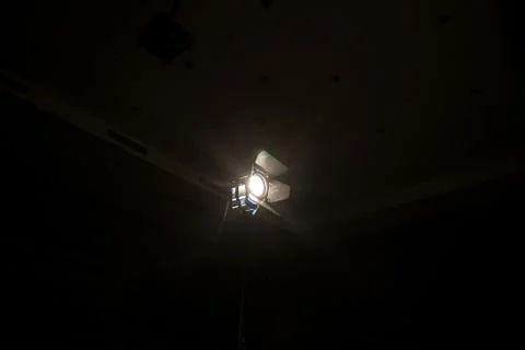 Studio spotlight using for background production film . silhouette object for Фото