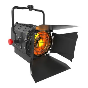 Studio Spotlight on White Background. 3d Stock Illustration