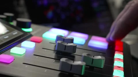 Studio Stream Prep with Panel Interaction Stock Footage 310139233