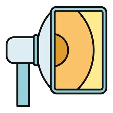 Studio strobe light illuminating area with softbox Stock Illustration